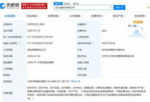 央行嫡系部隊強勢入局金融科技 注冊資本20.078億元劍指軟件開發(fā)與技術(shù)轉(zhuǎn)讓